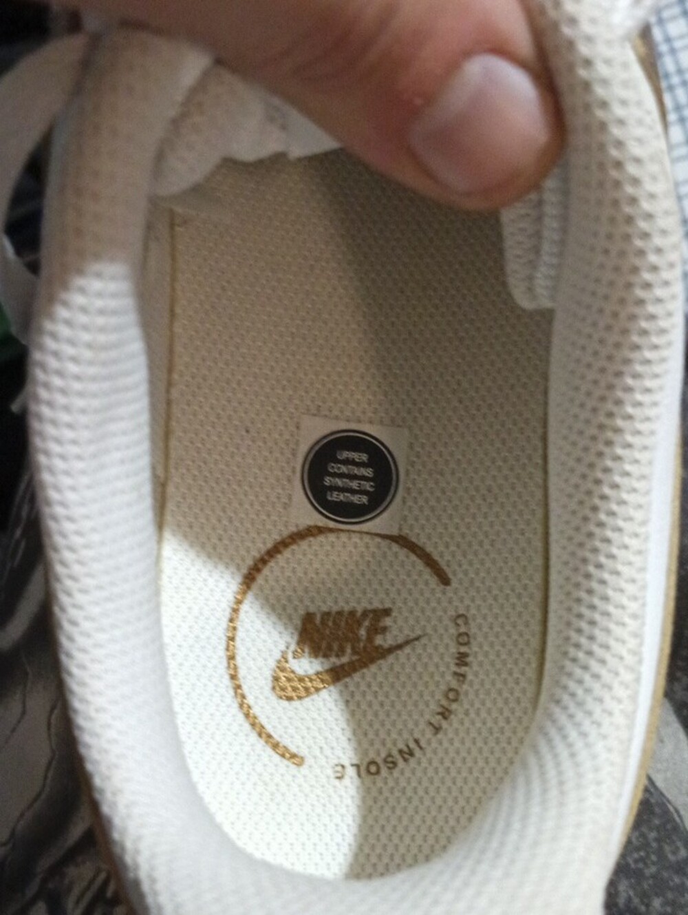 Nike White Platform Sneakers with Leopard Print Swoosh - Picture 2 of 4